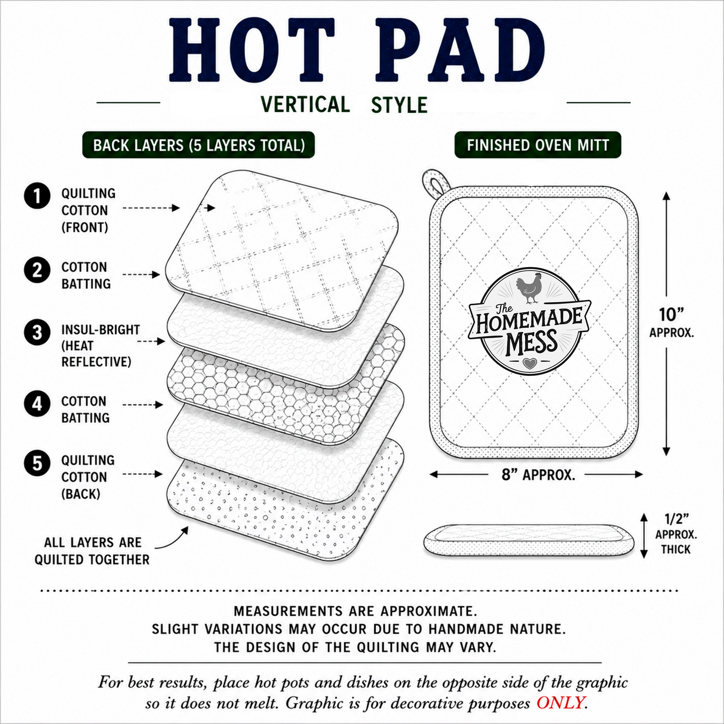 Made With Love Hot Pad & Oven Mitt
